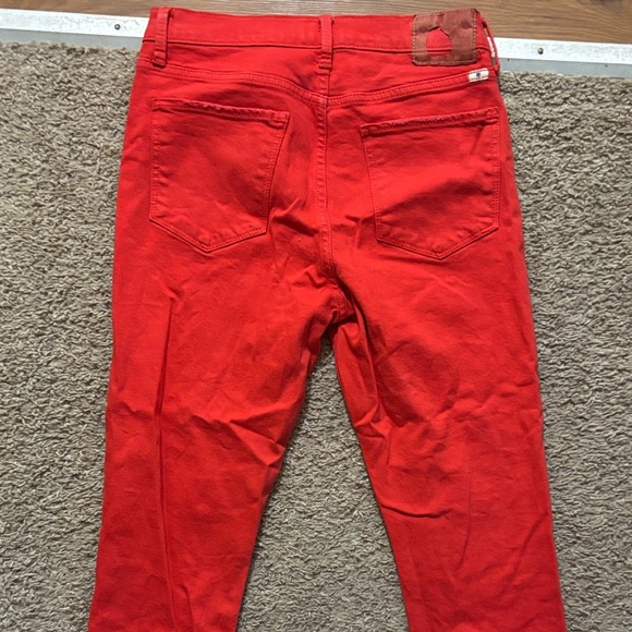 Lucky Brand Woman’s 6 Red Skinny Jeans Raw Hem Bottoms Like New - Picture 13 of 15